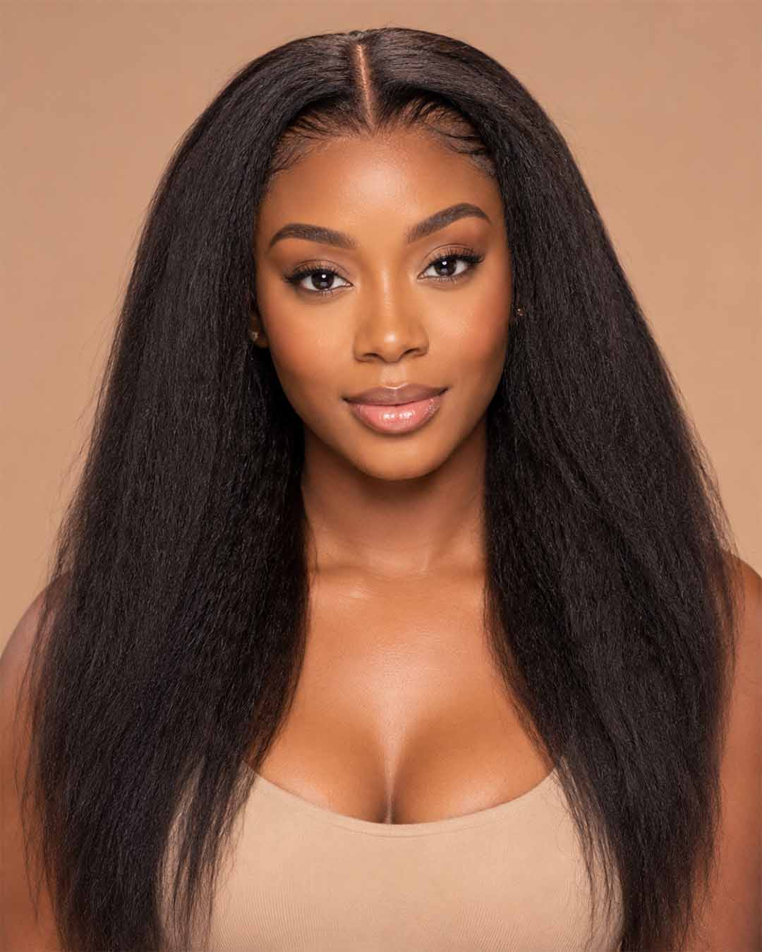 Kinky Straight 360 HD Lace Glueless Human Hair Wig