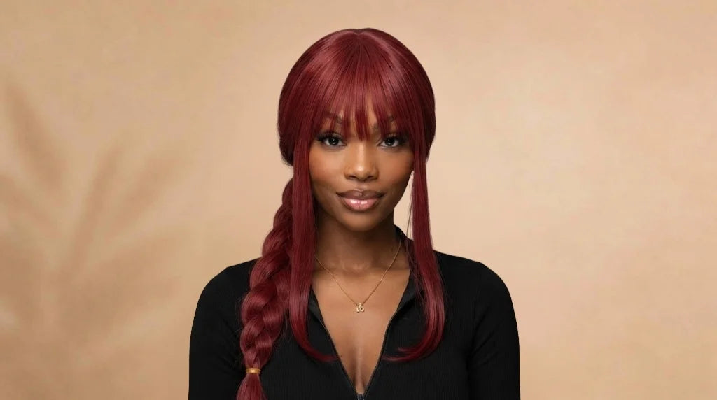 After wearing Makima Long Rose Red Braided Anime Cosplay Wig