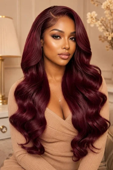 Bold Wine Red, Sleek Statement Style