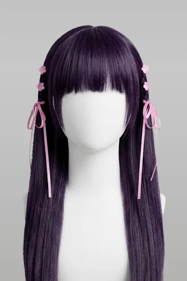 Miyo Saimori Long Dark Purple Anime Cosplay Wig