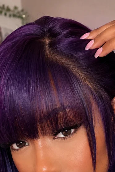 Miyo Saimori Long Dark Purple Anime Cosplay Wig