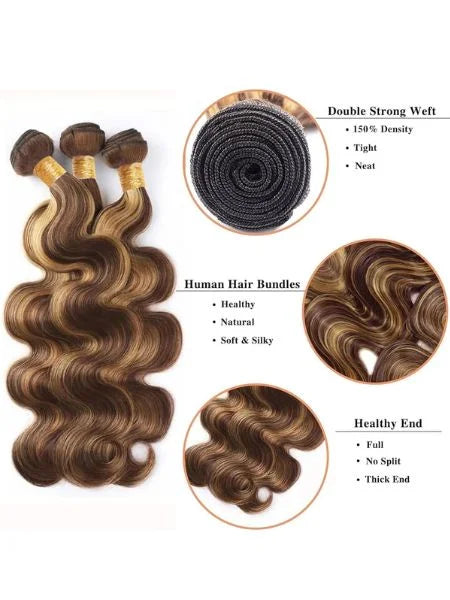 P4/27 Honey Blonde Ombre Body Wave Extension