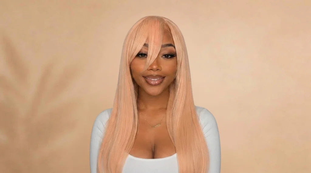 After wearing Power Long Pinkish-Orange Anime Cosplay Wig