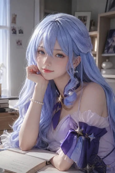 Robin Long Purple-Pink Wave Cosplay Wig