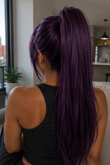 Shihouin Yoruichi Purple Long Ponytail Cosplay Wig
