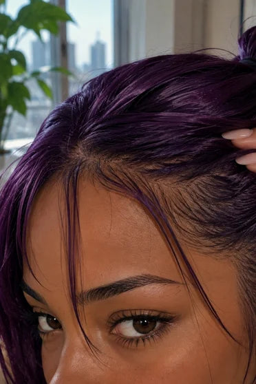 Customer style image - Shihouin Yoruichi Purple Long Ponytail Cosplay Wig