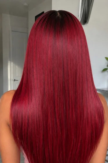 Straight 99J Burgundy 13x6 HD Lace Wig 200% Density