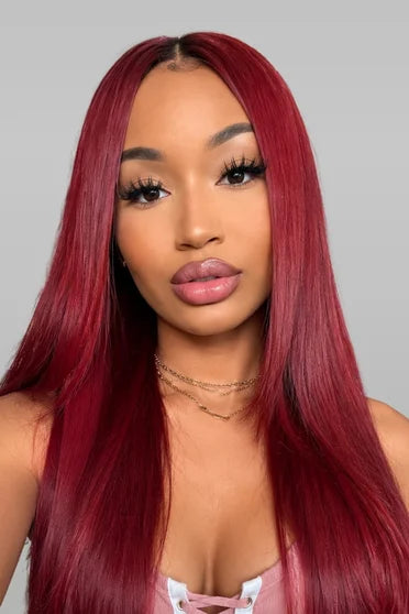 Straight 99J Burgundy 13x6 HD Lace Wig 200% Density