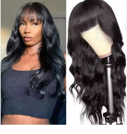 Glueless 13x5 HD Lace Body Wave Wig with Bangs