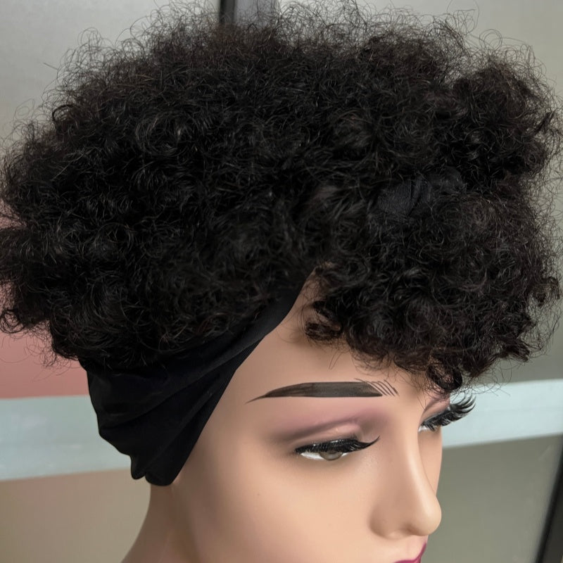 Natural Black Short Afro Kinky Curly Wig