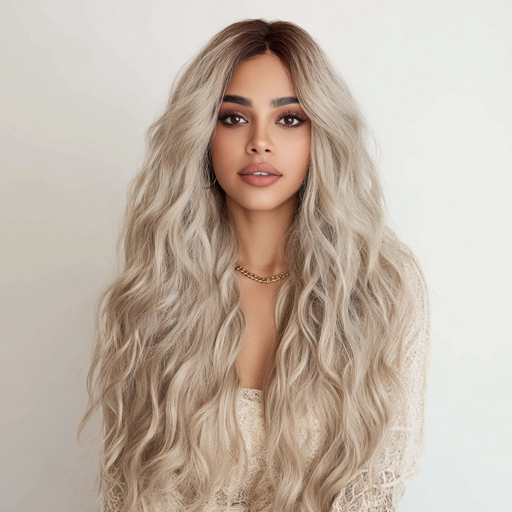 Gradient Wavy V-Part Lace Front Wig