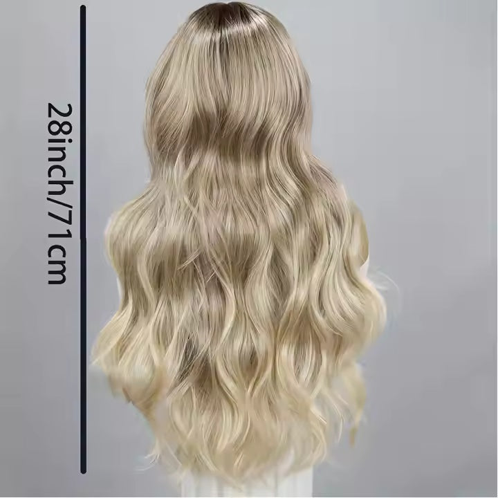 Gold Gradient Wavy V-Part Lace Front Wig