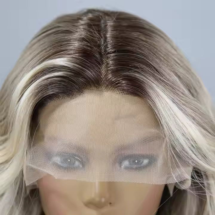 Gold Gradient Wavy V-Part Lace Front Wig